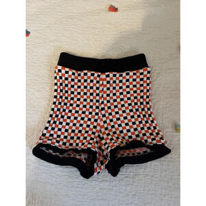 Zara Checkered Pattern JACQUARD PATTERN knit SHORTS small